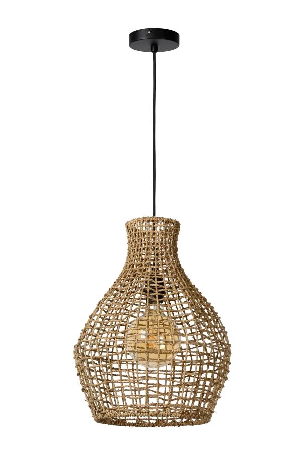 Lucide ALBAN - Hanglamp - Ø 35 cm - 1xE27 - Naturel - uitgezet